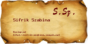 Sifrik Szabina névjegykártya