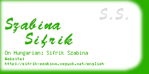 szabina sifrik business card